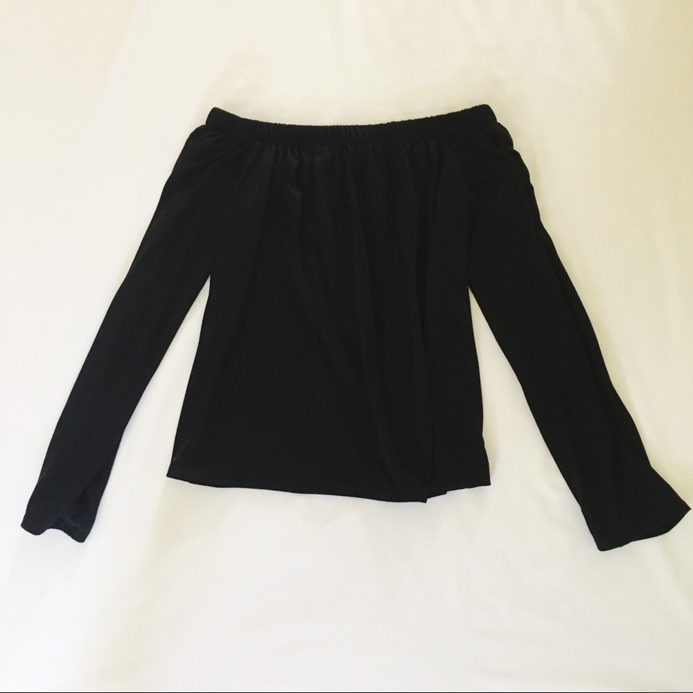 Flowy Off The Shoulder Top- Black